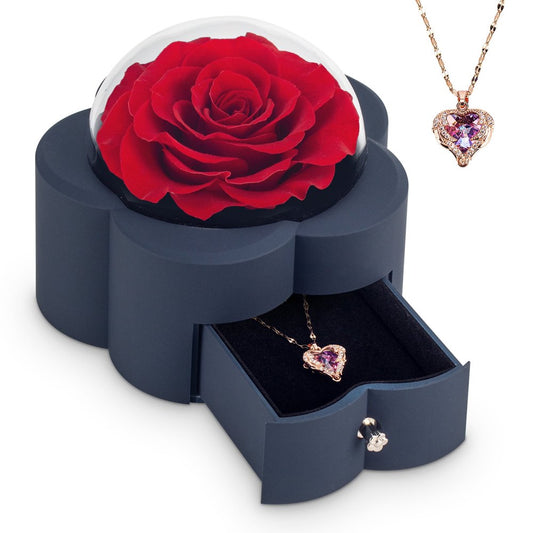 Urban Elegance: Eternal Love Rose Necklace Set - Perfect for Special Occasions